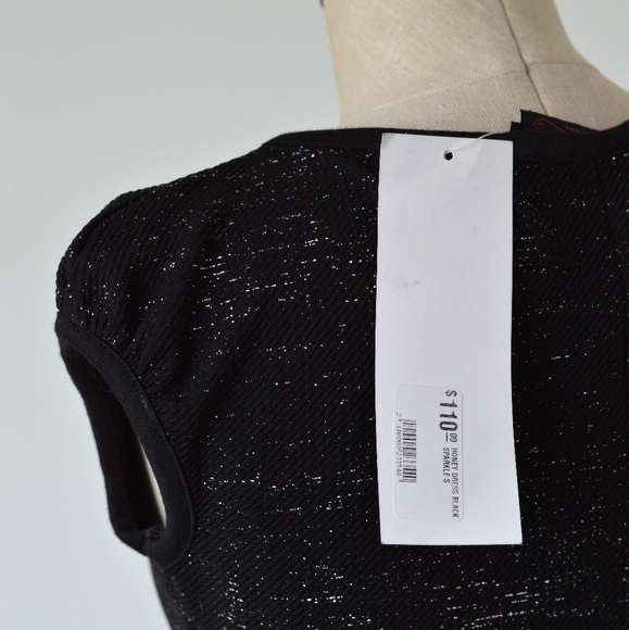 black sparkle sheath dress with front keyhole, small - Picture 8 of 12